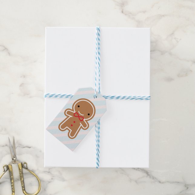 Kawaii Gingerbread Man Gift Tags (With Twine)