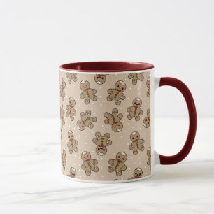Kawaii Gingerbread Man Pattern  Mug