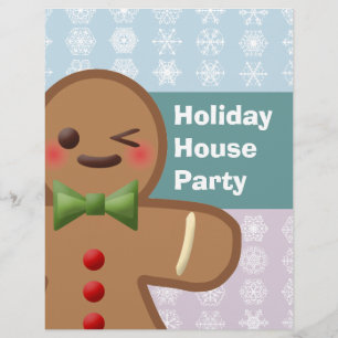 Kawaii Gingerbread Man & Snowflakes Flyer