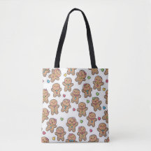 Kawaii Gingerbread Men Christmas Tote Bag