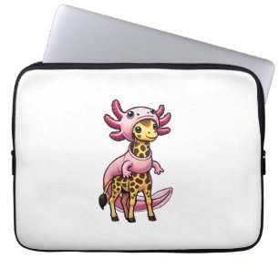 Kawaii Giraffe Axolotl Costume Laptop Sleeve