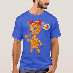 Kawaii Giraffe Cute Animal Pizza Delivery Funny Pi T-Shirt