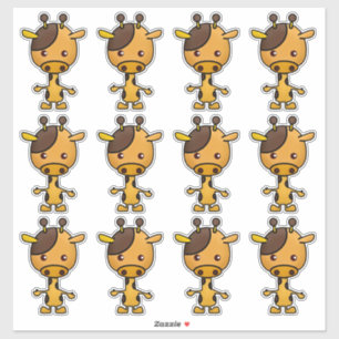 Kawaii Giraffe Orange Brown