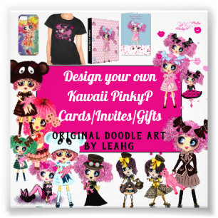 KAWAII GIRL Anime - Design Your Own Cards Gifts Photo Print