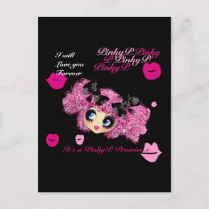 Kawaii girl birthday - personalised postcard