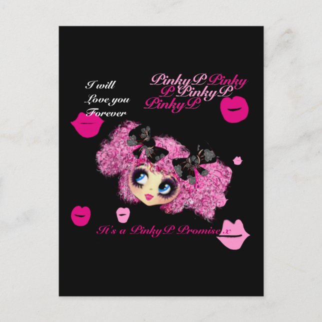 Kawaii girl birthday - personalised postcard (Front)