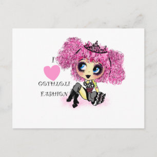 Kawaii girl birthday - personalised postcard