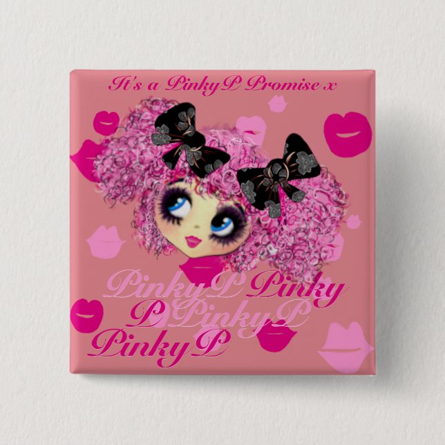 Kawaii Girl Pinky Promise gifts for friends 15 Cm Square Badge (Front)