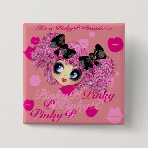 Kawaii Girl Pinky Promise gifts for friends 15 Cm Square Badge
