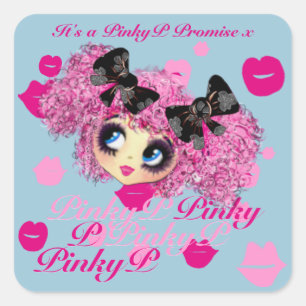 Kawaii Girl Pinky Promise gifts for friends Square Sticker