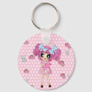 Kawaii Girl PinkyP cute girly Key Ring