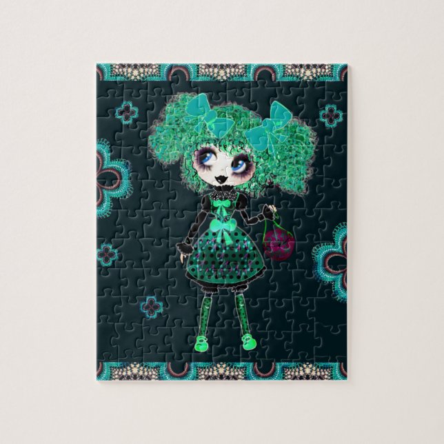 Kawaii Girl PinkyP emerald Gothloli Jigsaw Puzzle (Vertical)