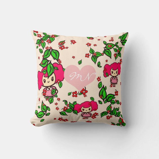 Kawaii Girl PinkyP SweetLolita Personalised Cushion (Front)