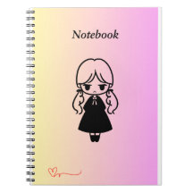 Kawaii Girl Spiral Photo Notebook