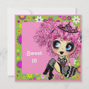 Kawaii girl sweet 16 PinkyP Invitation