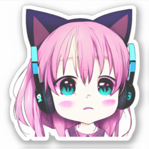 Kawaii Girl with Headphones on
