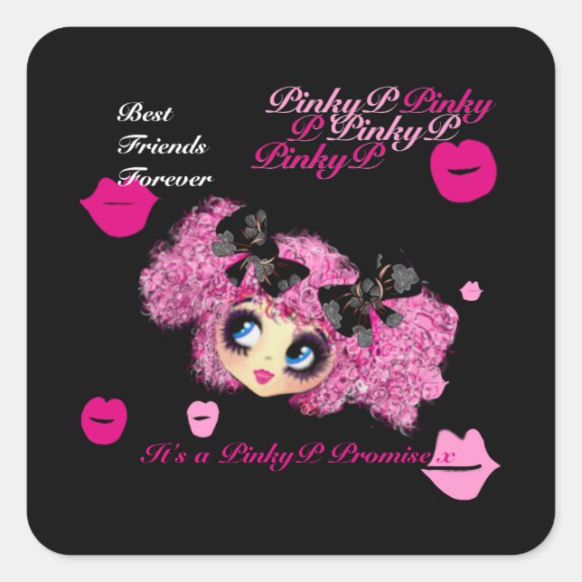 Kawaii girlfriends , best friends forever gifts square sticker (Front)
