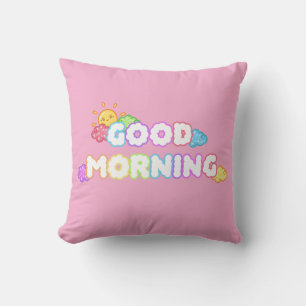 Kawaii Good Morning Sun & Rainbow Clouds Cushion