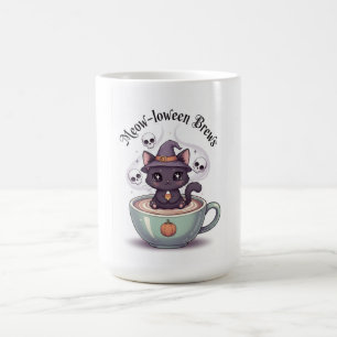 Kawaii Goth Cat Halloween Mug - Meow-loween Pumpki