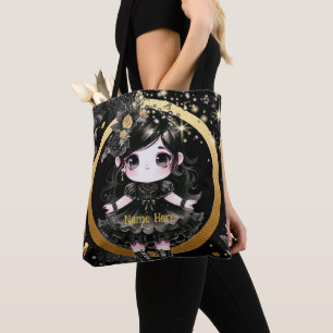 Kawaii Goth Girls Cute Personalised Gothic Chibi Tote Bag