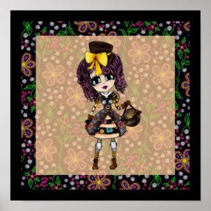 Kawaii goth lolita Steampunk Poster