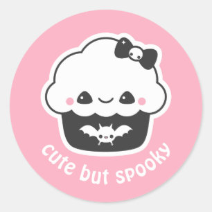 Kawaii Goth Spooky Cute Cupcake Classic Round Sticker