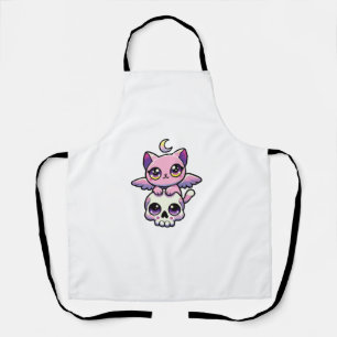 Kawaii Gothic Cat Pastel Gothic Goth Cat  _2 Apron