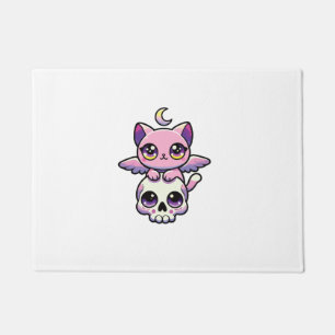 Kawaii Gothic Cat Pastel Gothic Goth Cat _2 Doormat