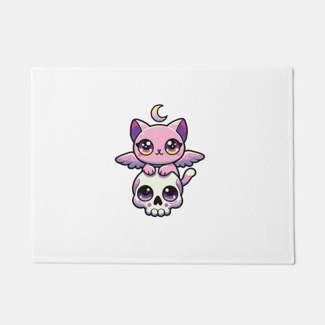 Kawaii Gothic Cat Pastel Gothic Goth Cat  _2 Doormat (Front)