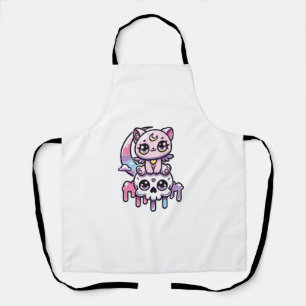 Kawaii Gothic Cat Pastel Gothic Goth Cat   Apron