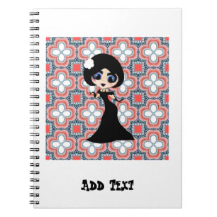Kawaii Gothic Lolita ArtDeco girl Notebook