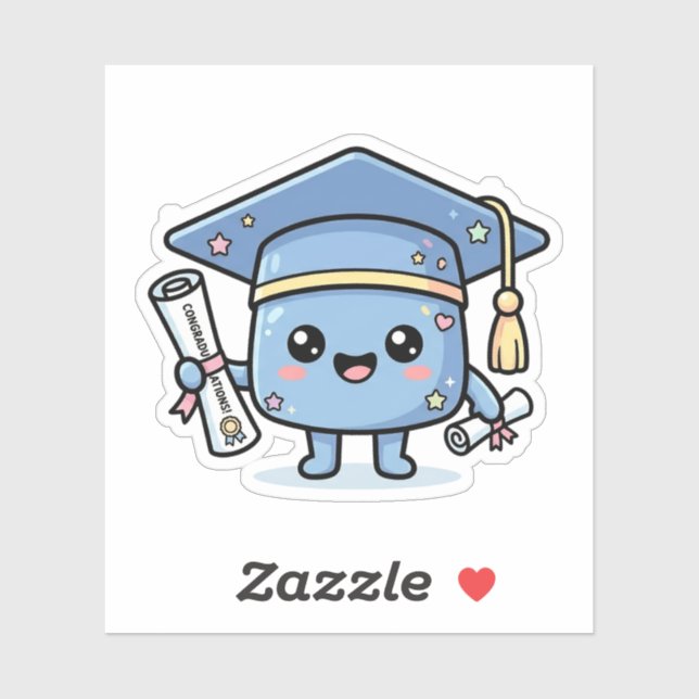 Kawaii Graduation Cap Diploma Cute Class Of 2026 (Sheet)