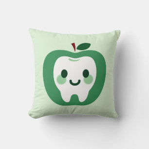 Kawaii Green Apple Tooth Character Cushion