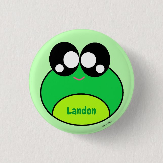 Kawaii Green Frog Cute 3 Cm Round Badge (Front)