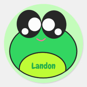 Kawaii Green Frog Cute Classic Round Sticker