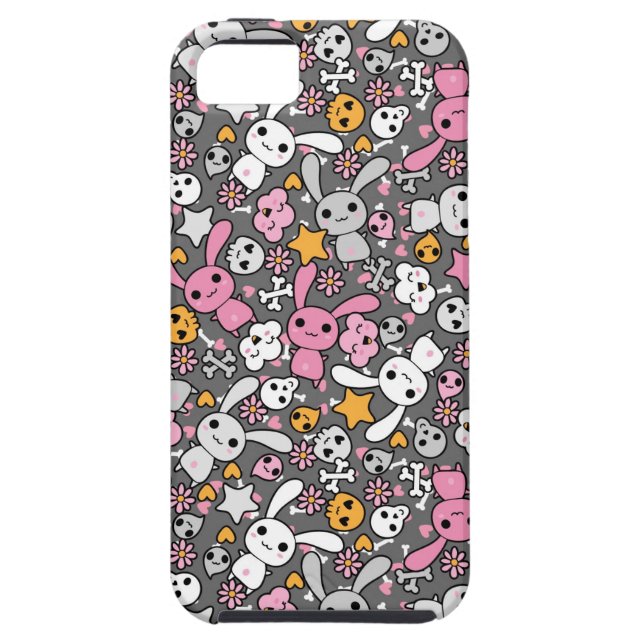 kawaii grey pattern Case-Mate iPhone case (Back)
