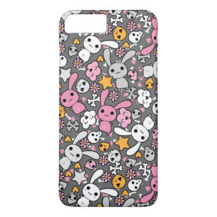kawaii grey pattern iPhone 8 plus/7 plus case