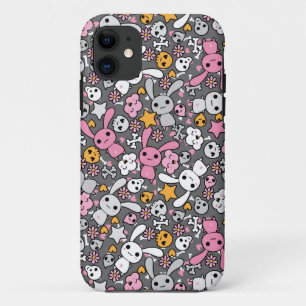 kawaii grey pattern iPhone 11 case
