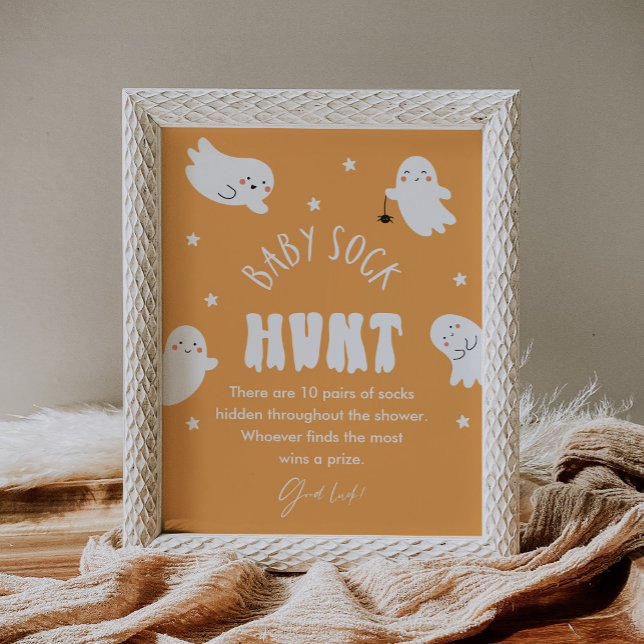 Kawaii Halloween Baby Sock Hunt Baby Shower Sign (Creator Uploaded)