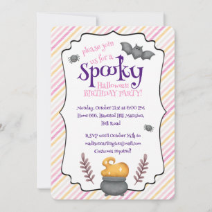 Kawaii Halloween Birthday Party  Invitation