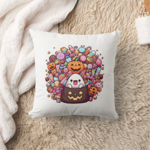  Kawaii Halloween Candy Cute Ghost, Pumpkins  Cushion