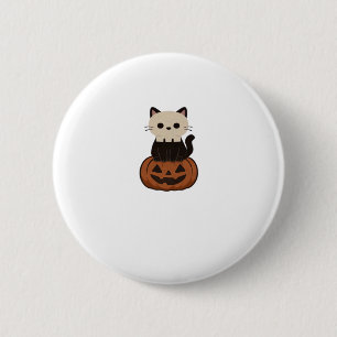 Kawaii Halloween Cat and pumpkin Oversized T-Shirt 6 Cm Round Badge