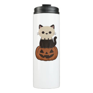 Kawaii Halloween Cat and pumpkin Oversized T-Shirt Thermal Tumbler