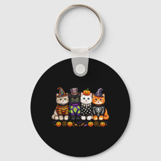 Kawaii Halloween Cat Lovers Cute Spooky Kittens Key Ring