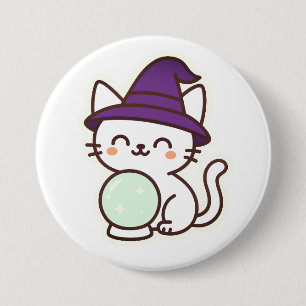 Kawaii Halloween Cat – Magical & Adorable Spooky 7.5 Cm Round Badge