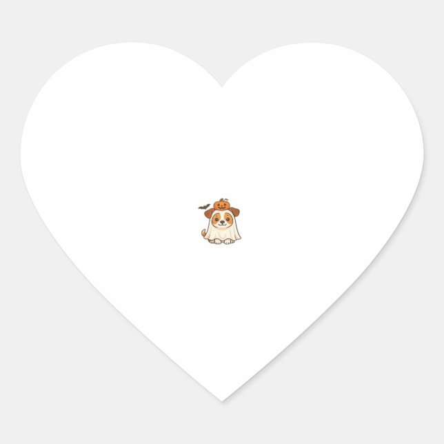 Kawaii Halloween Dog � Pumpkin Ghost Puppy Sticker (Front)