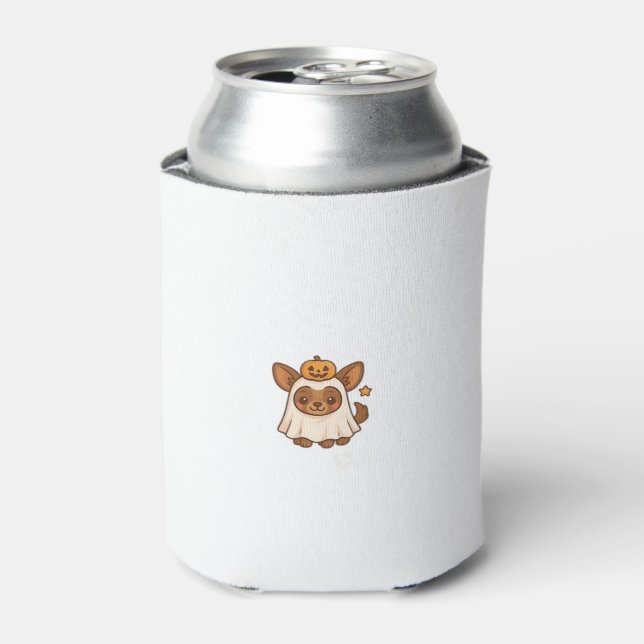 Kawaii Halloween Dog � Pumpkin Ghost Puppy Sticker Can Cooler (Can Front)