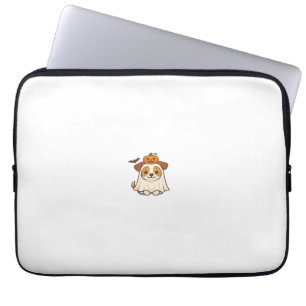 Kawaii Halloween Dog � Pumpkin Ghost Puppy Sticker Laptop Sleeve