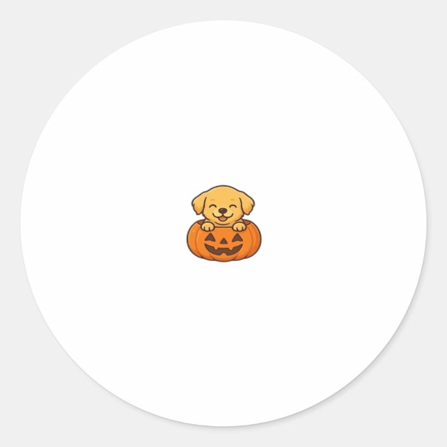 Kawaii Halloween Dog � Pumpkin Puppy Sticker Boxy  (Front)