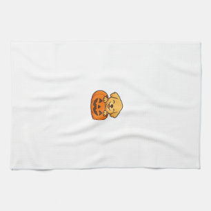 Kawaii Halloween Dog � Pumpkin Puppy Sticker Boxy Tea Towel